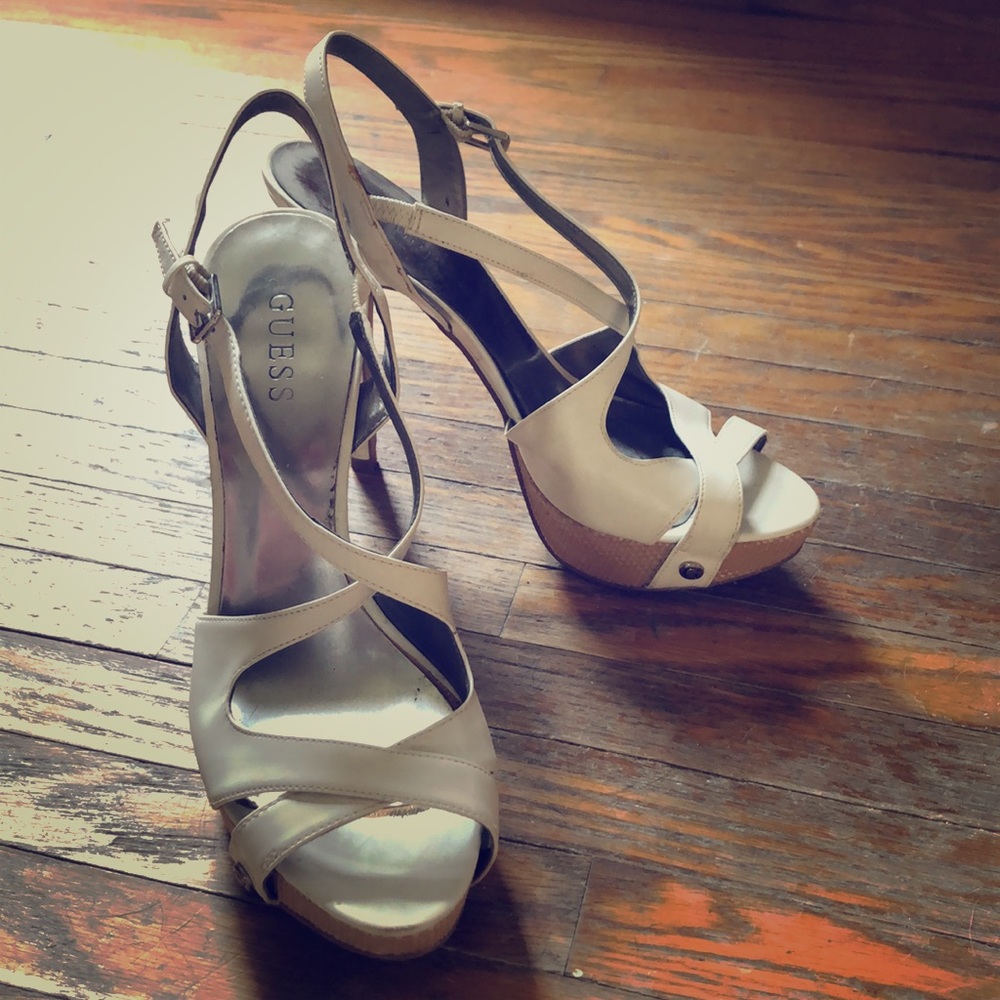 White Guess Heels